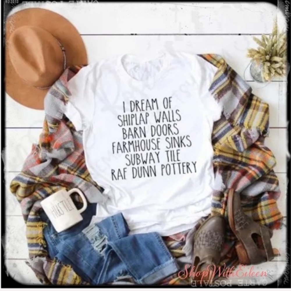 ShipLap Farmhouse Rae Dunn White Graphic Tshirt
